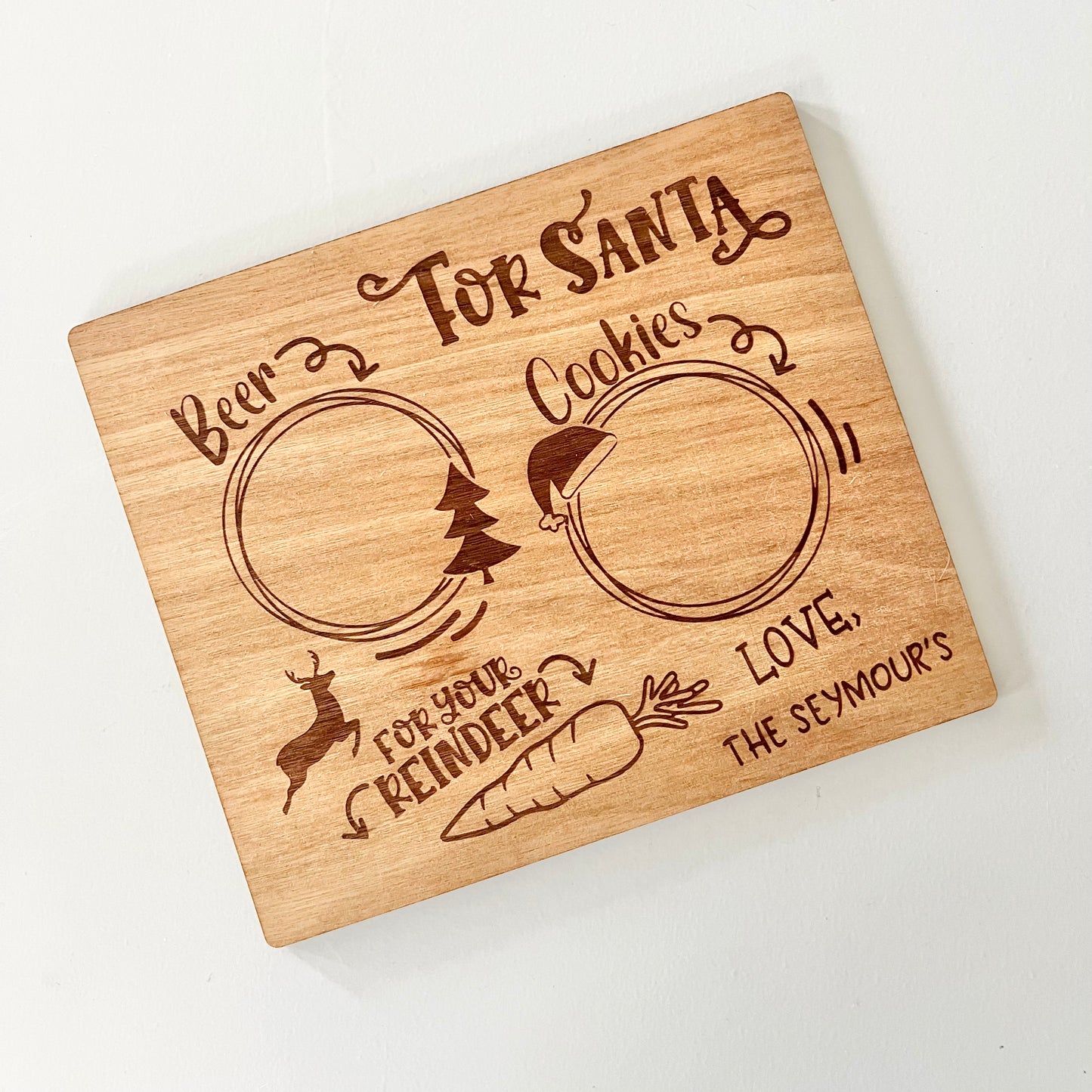 Santa treat tray, beer - personalised