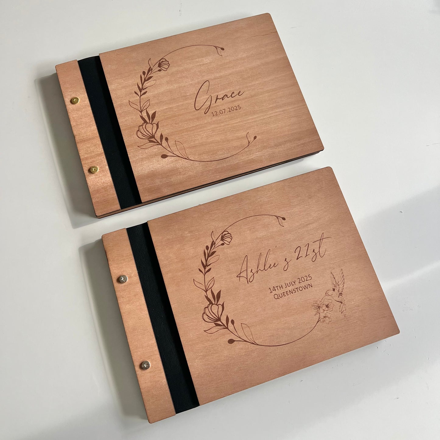 Floral Crescent Birthday Book