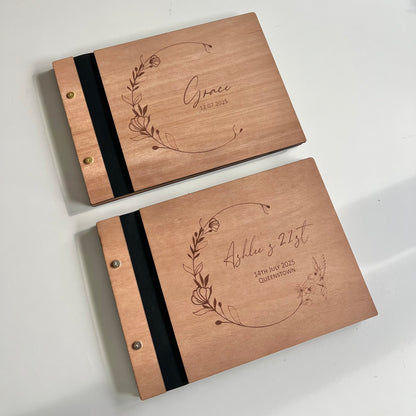 Floral Crescent Birthday Book