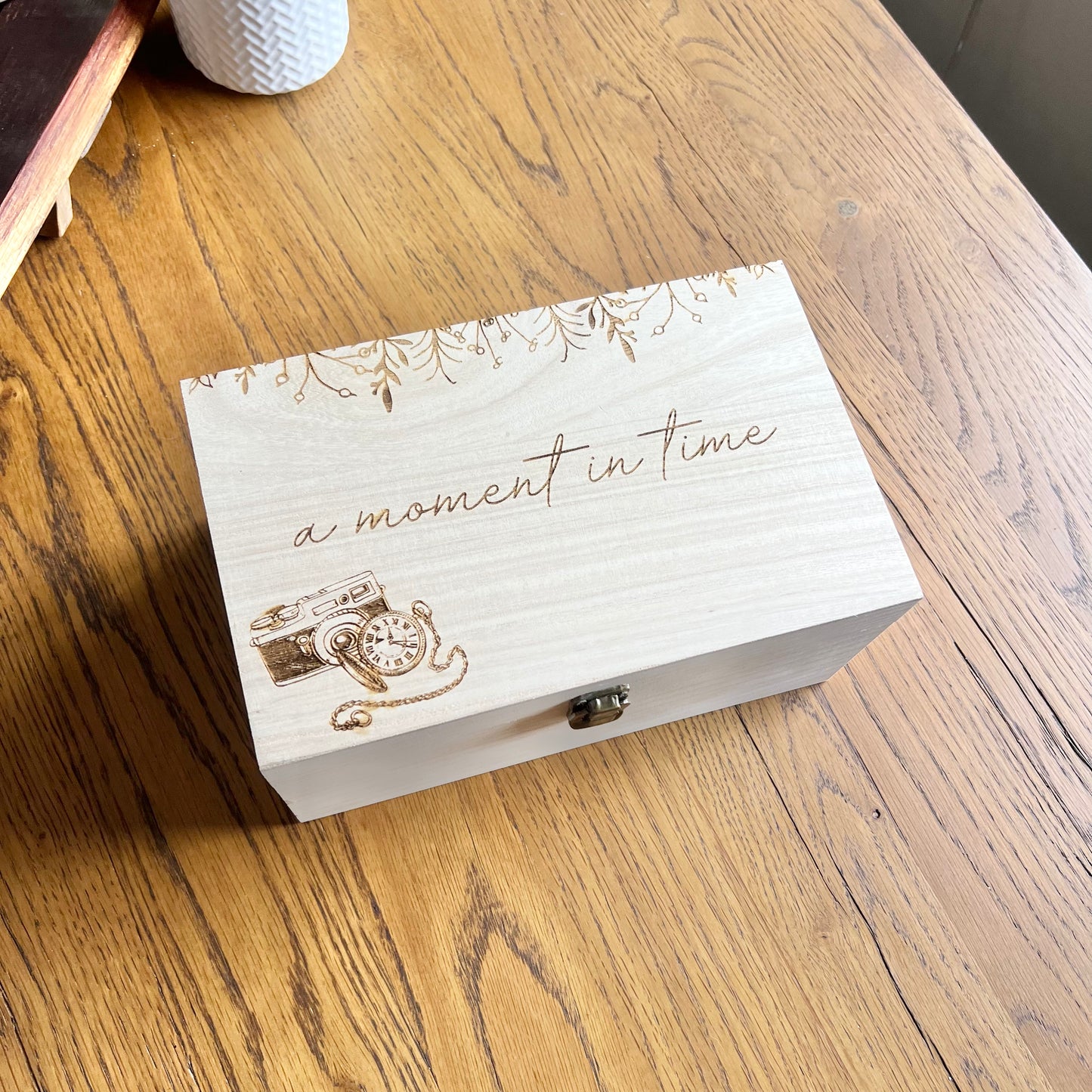 A moment in time photos keepsake box