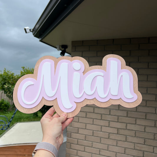 The Miah Name Plaque triple layer