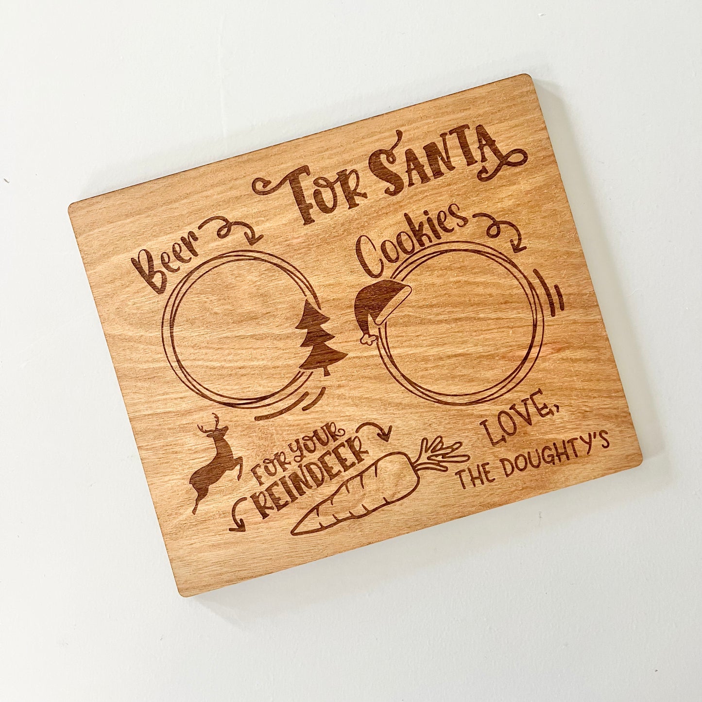 Santa treat tray, beer - personalised