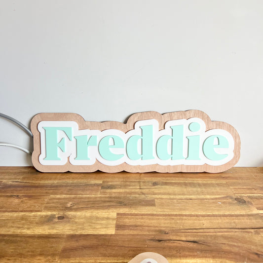 The Freddie Name Plaque triple layer