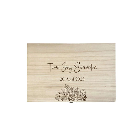 The Tiana birth details keepsake box