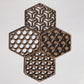 Hexagon geometric coasters - flower - Younique Collective