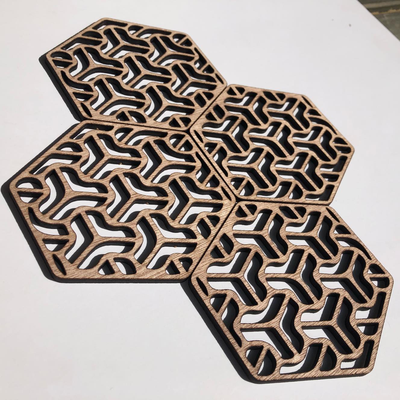 Hexagon geometric coasters - boomerang - Younique Collective