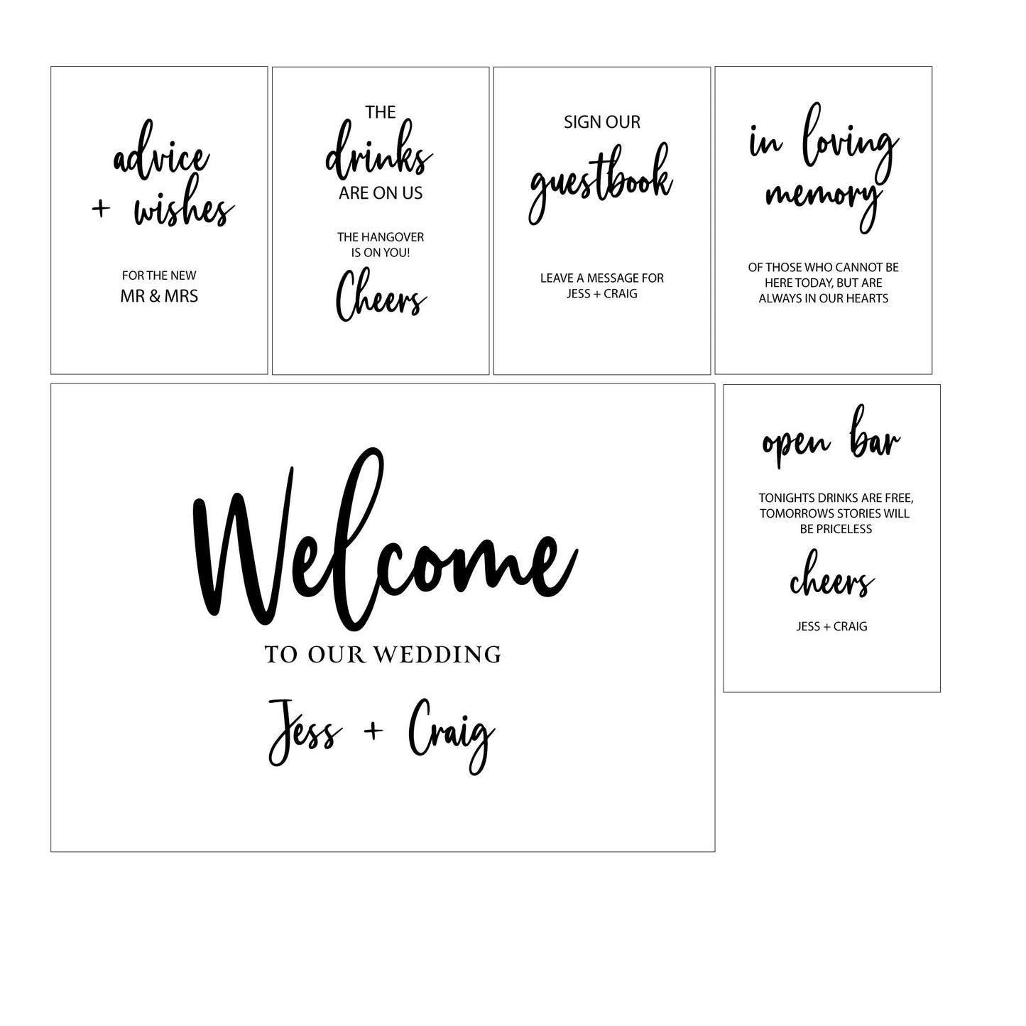 Sonja Wedding Sign Set