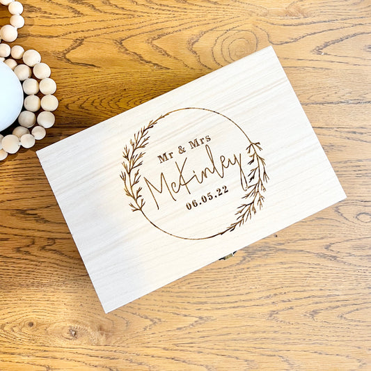 Surname wreath keepsake box
