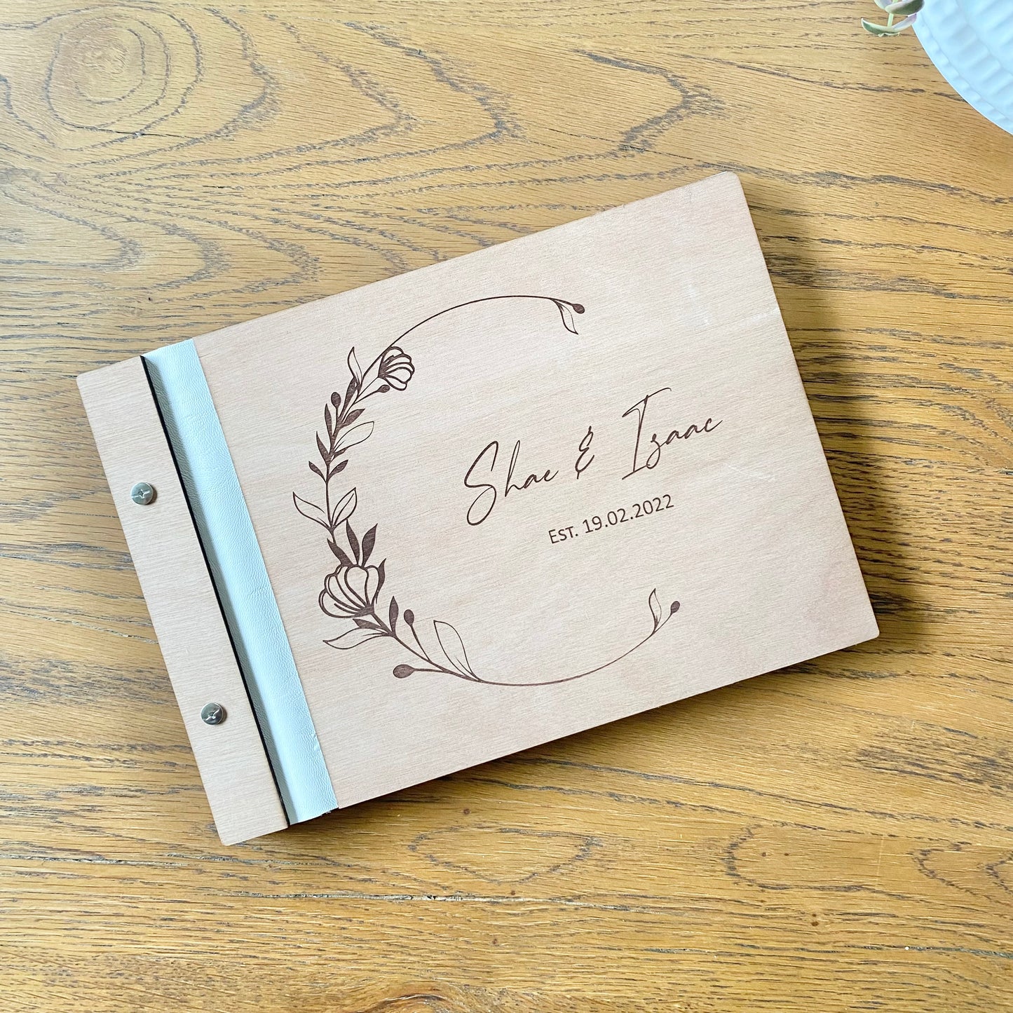 Floral crescent guest book