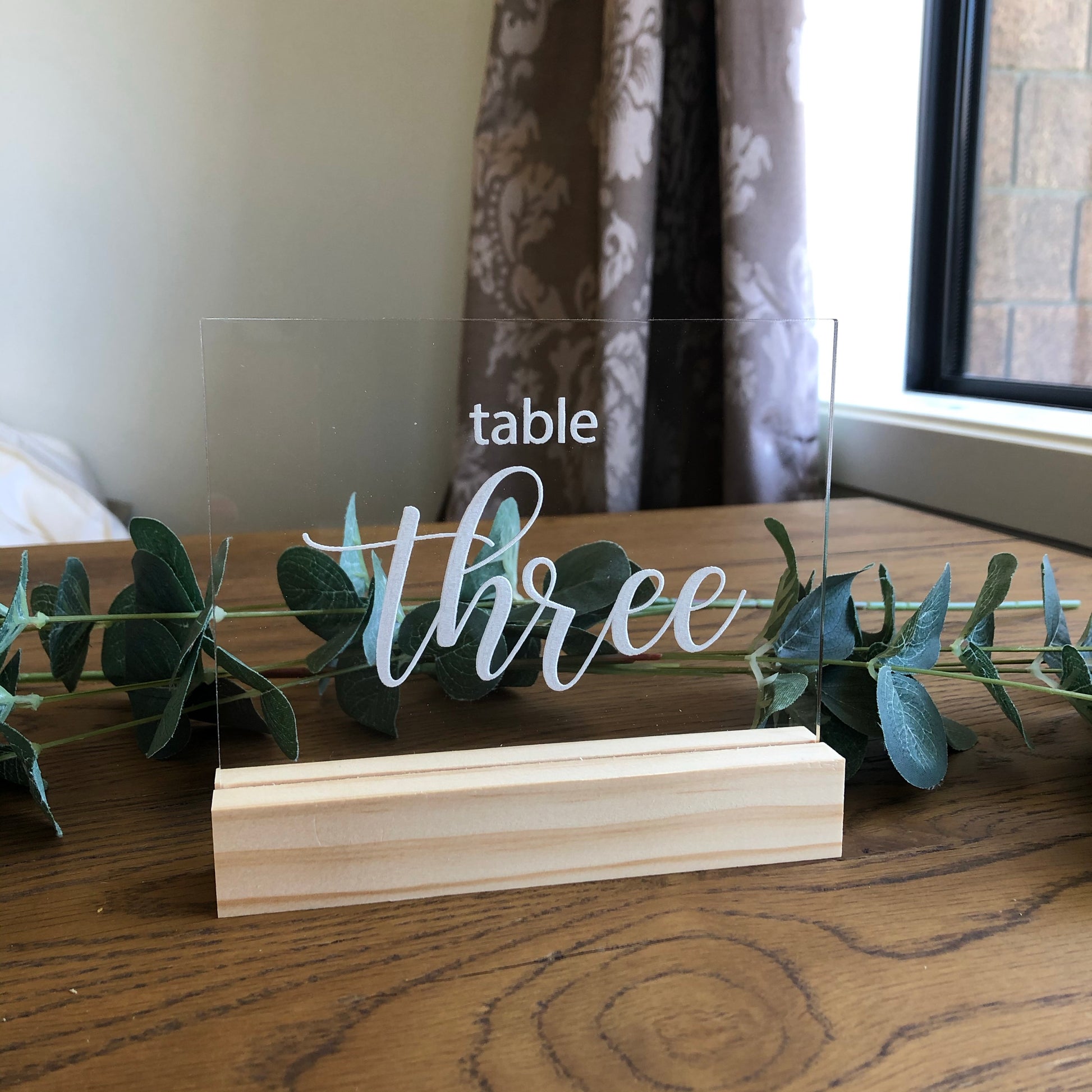 Clear Acrylic Table Number - Rectangle - Younique Collective