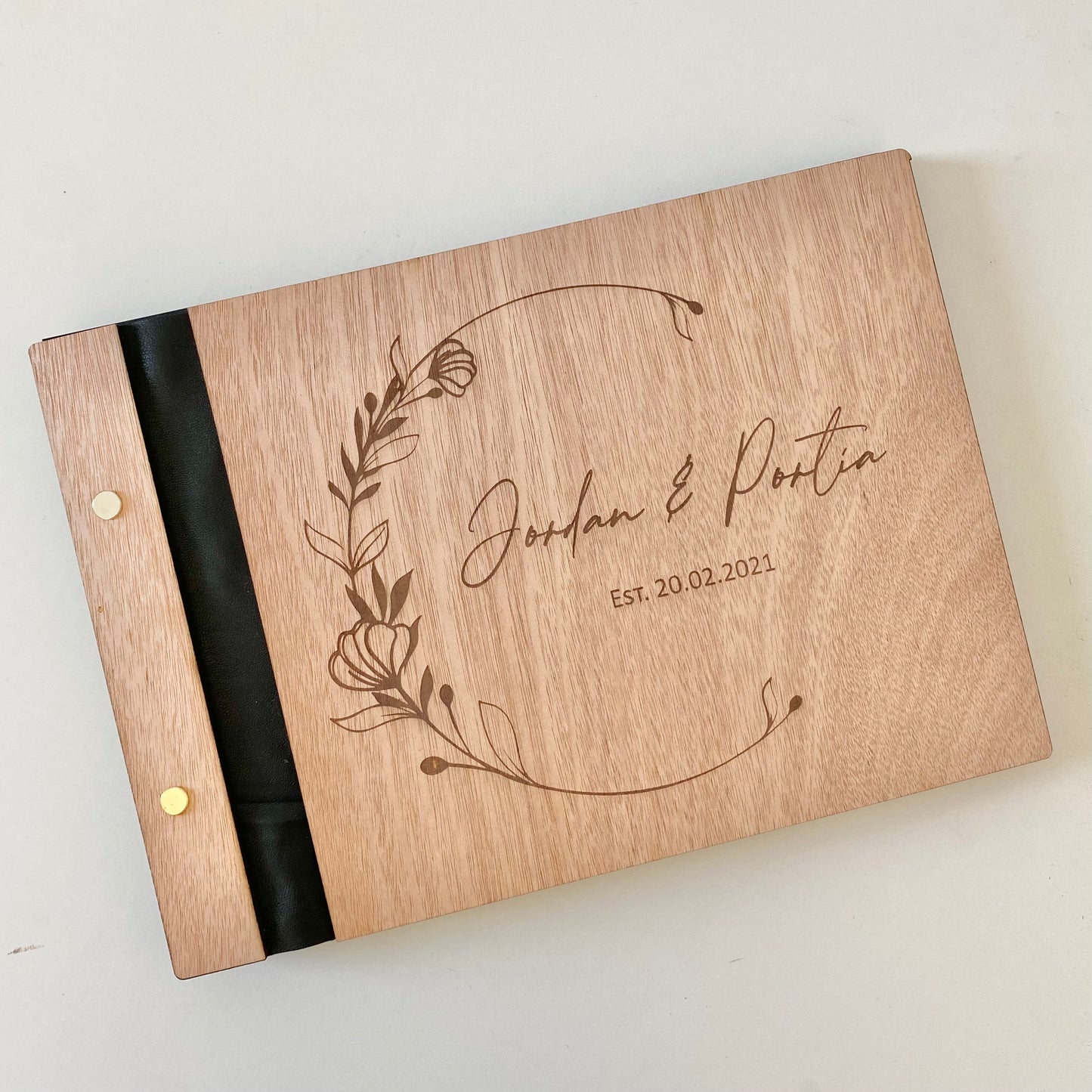 Floral crescent guest book