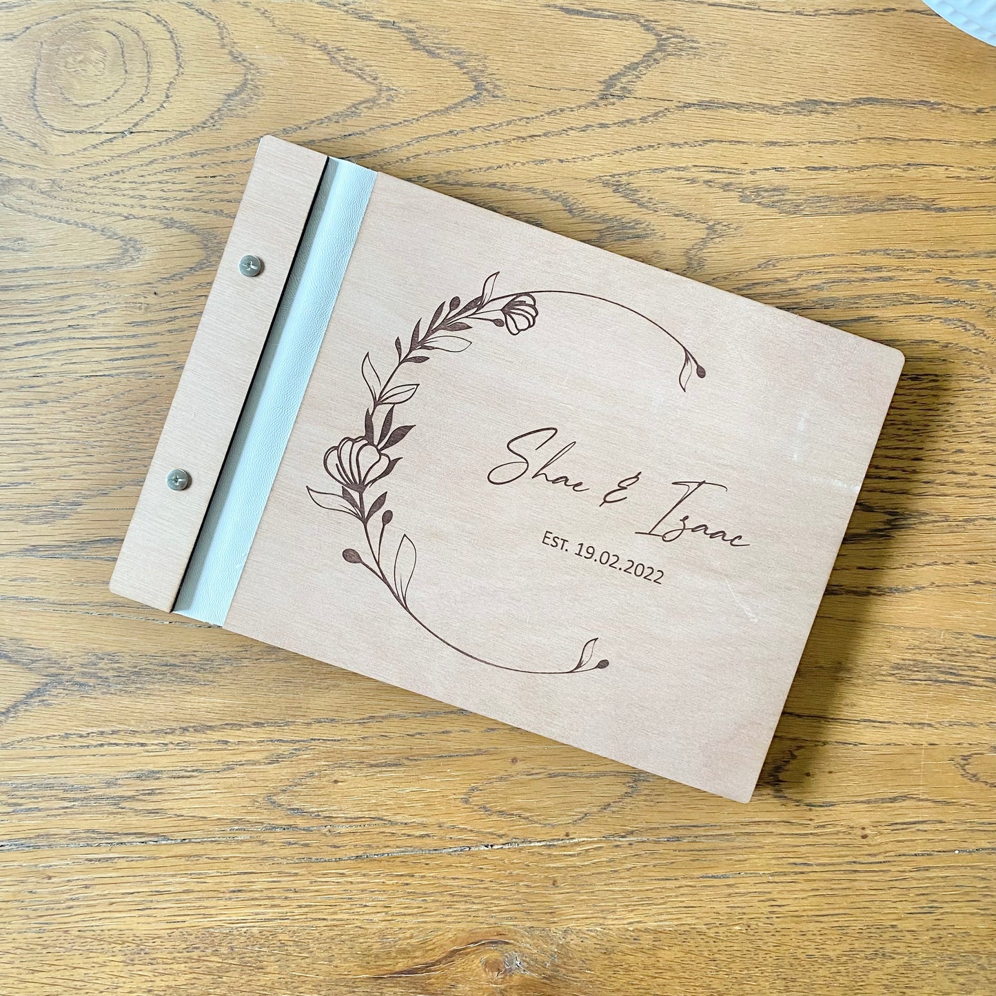 Floral crescent guest book