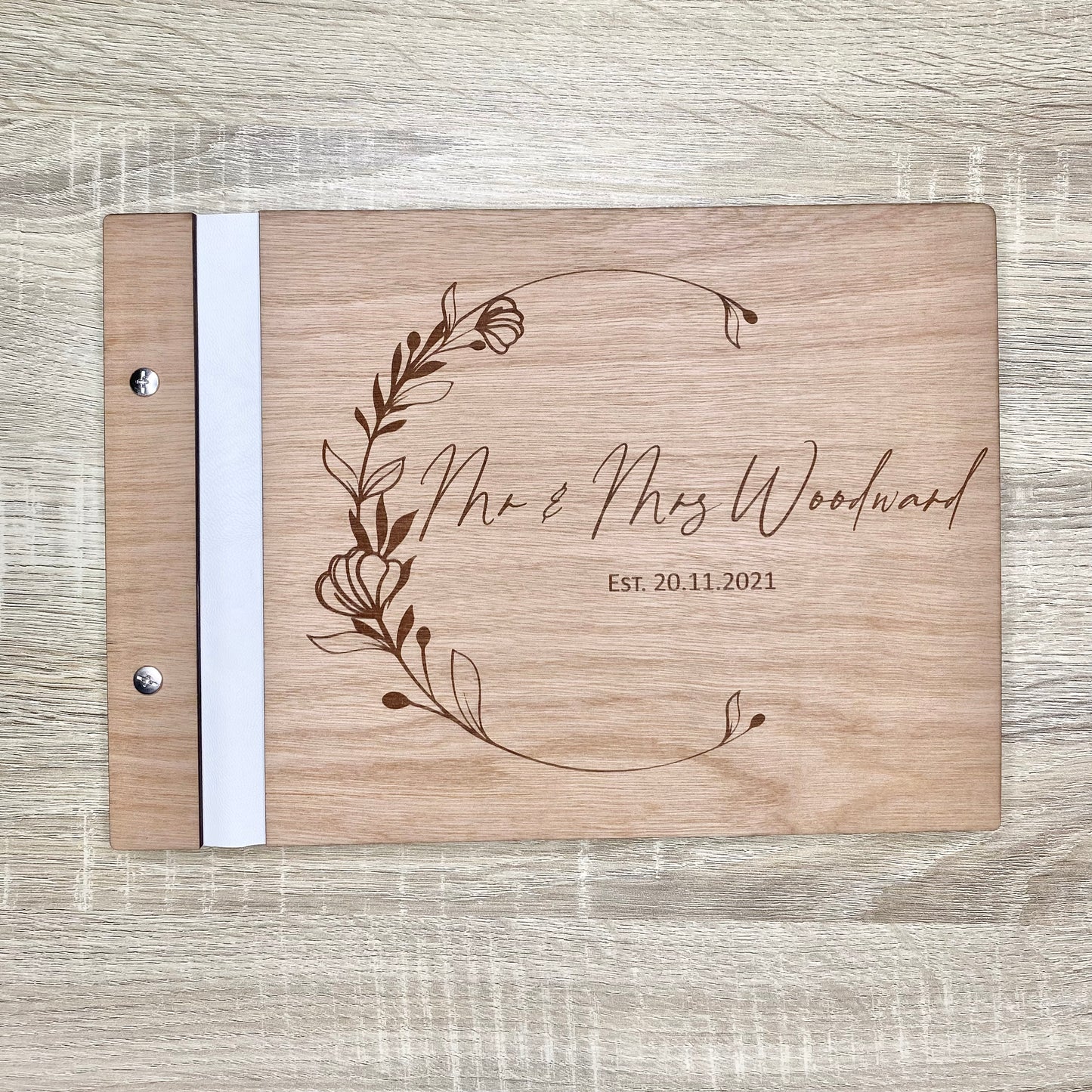 Floral crescent guest book