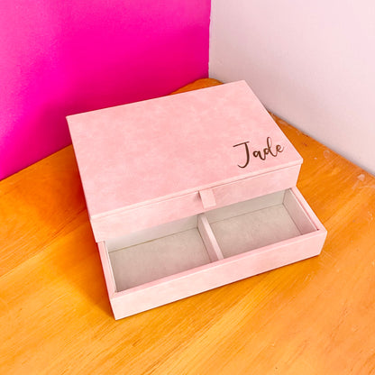 Jewellery box with engraved name