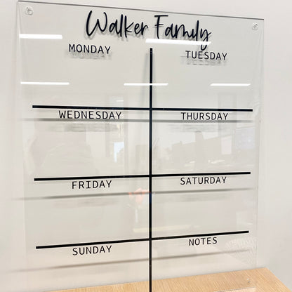 Personalised weekly planner