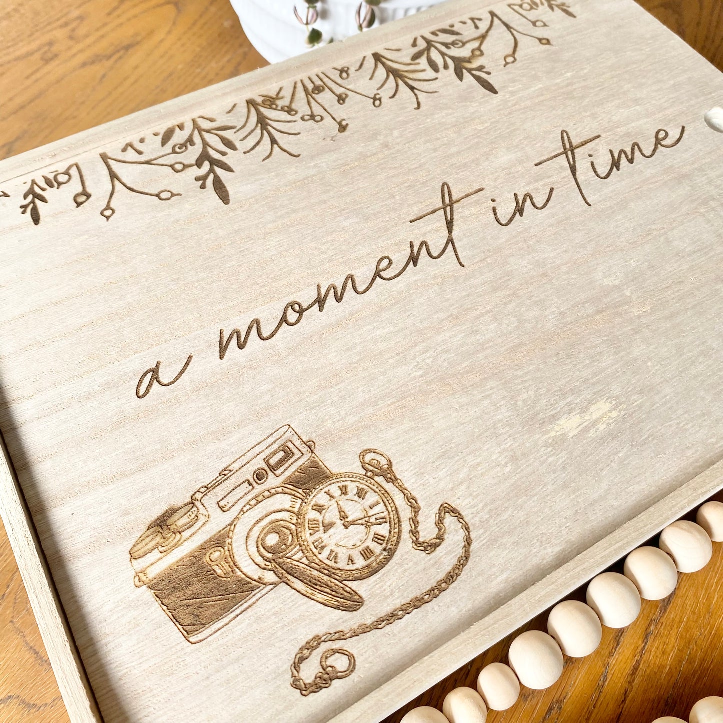 A moment in time photos keepsake box