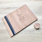 Wooden guest book, with faux leather