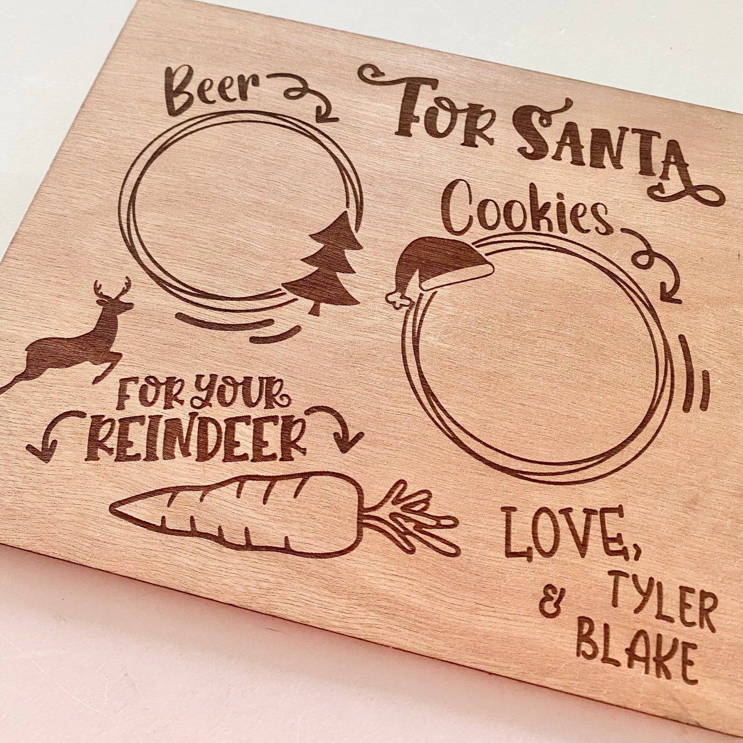 Santa treat tray, beer - personalised