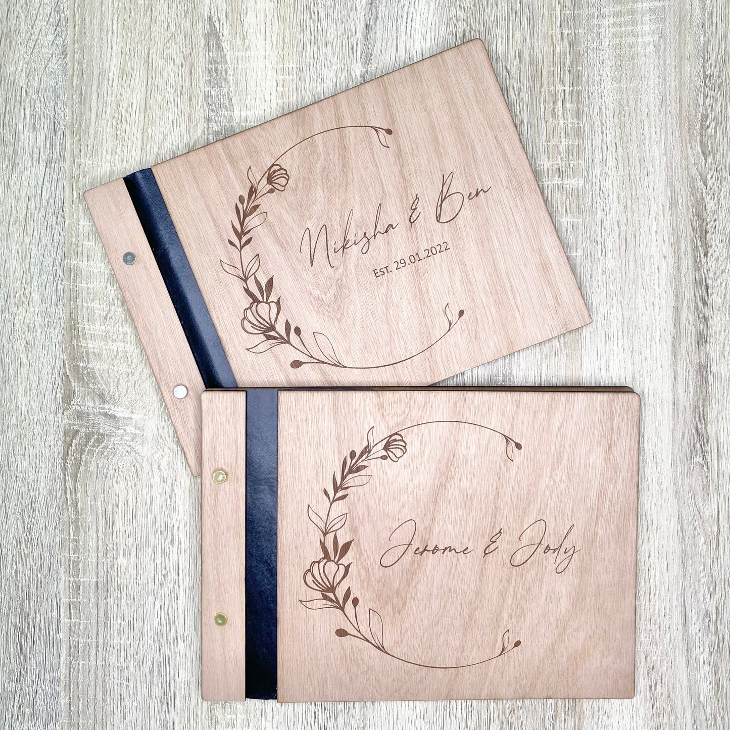 Floral crescent guest book