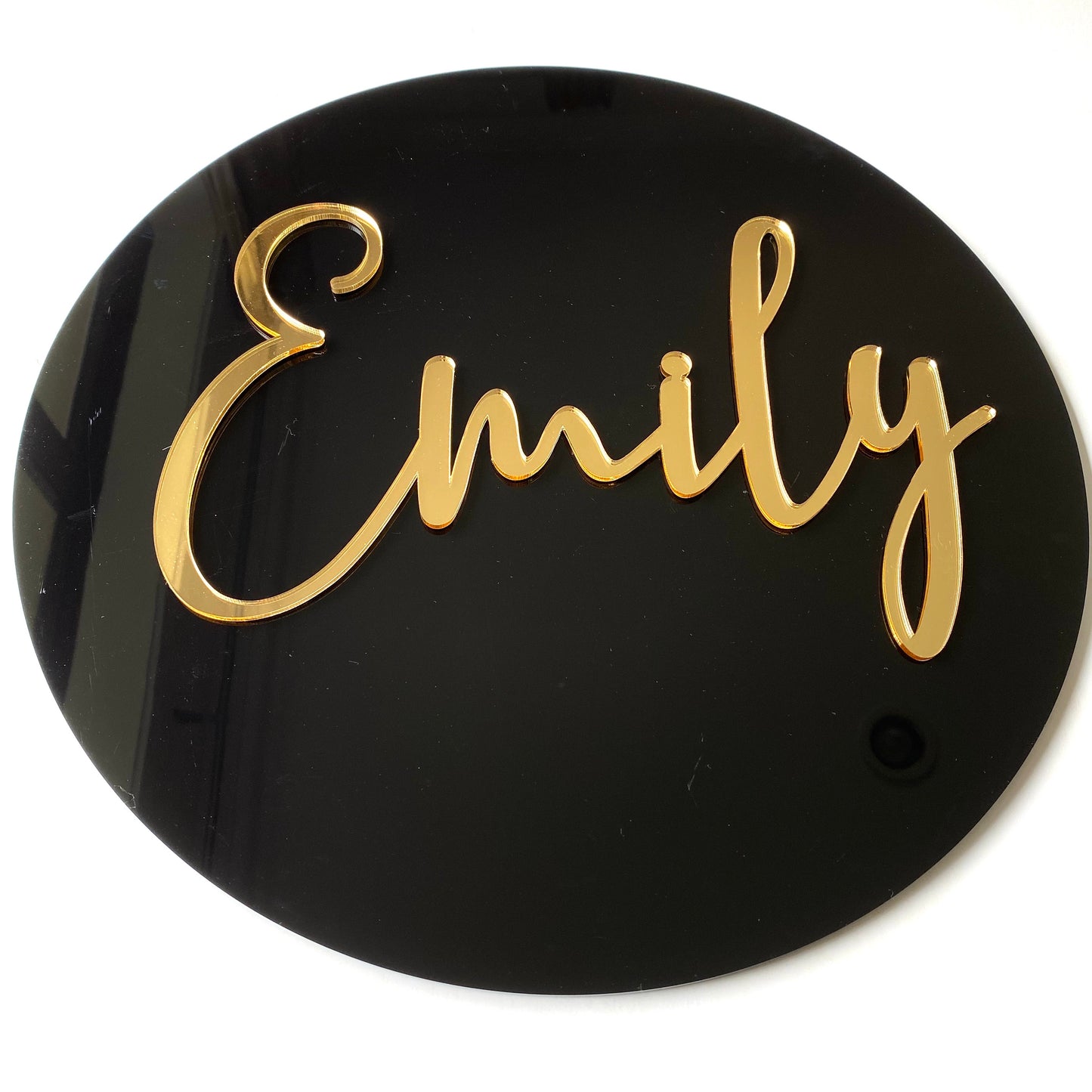 Round name plaque in acrylic 200mm - Younique Collective