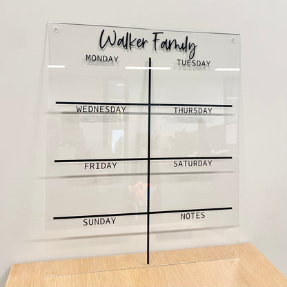 Personalised weekly planner