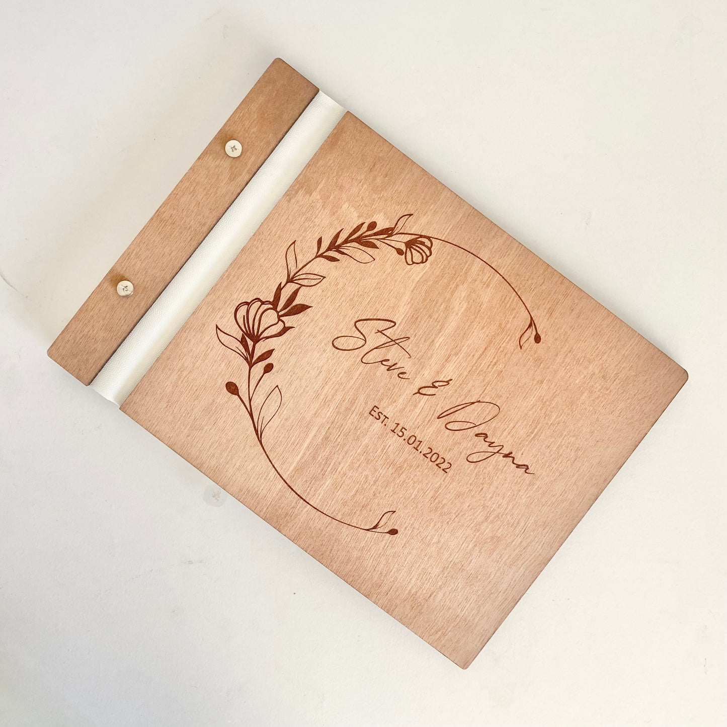 Floral crescent guest book