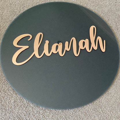 Round name plaque in acrylic 600mm - Younique Collective