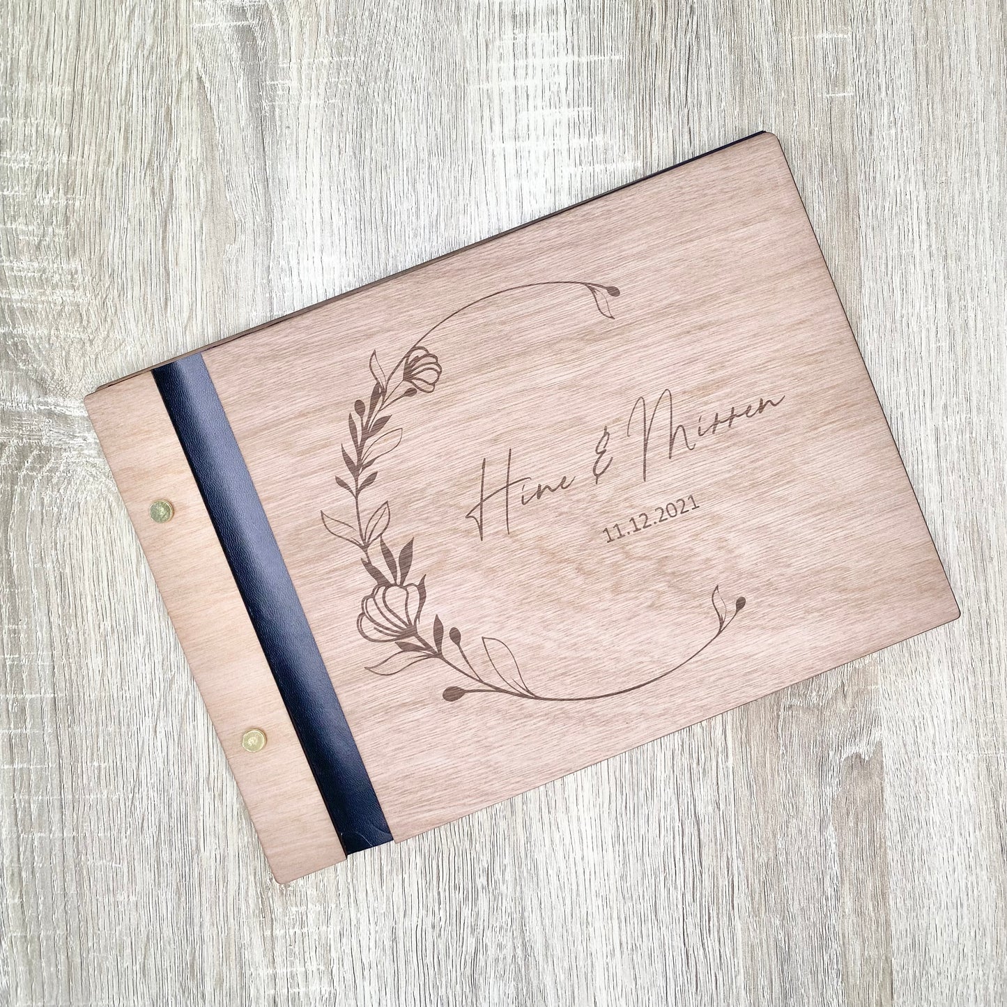 Floral crescent guest book