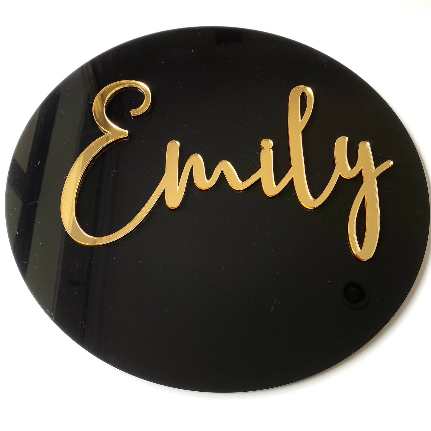 Round name plaque in acrylic 400mm - Younique Collective