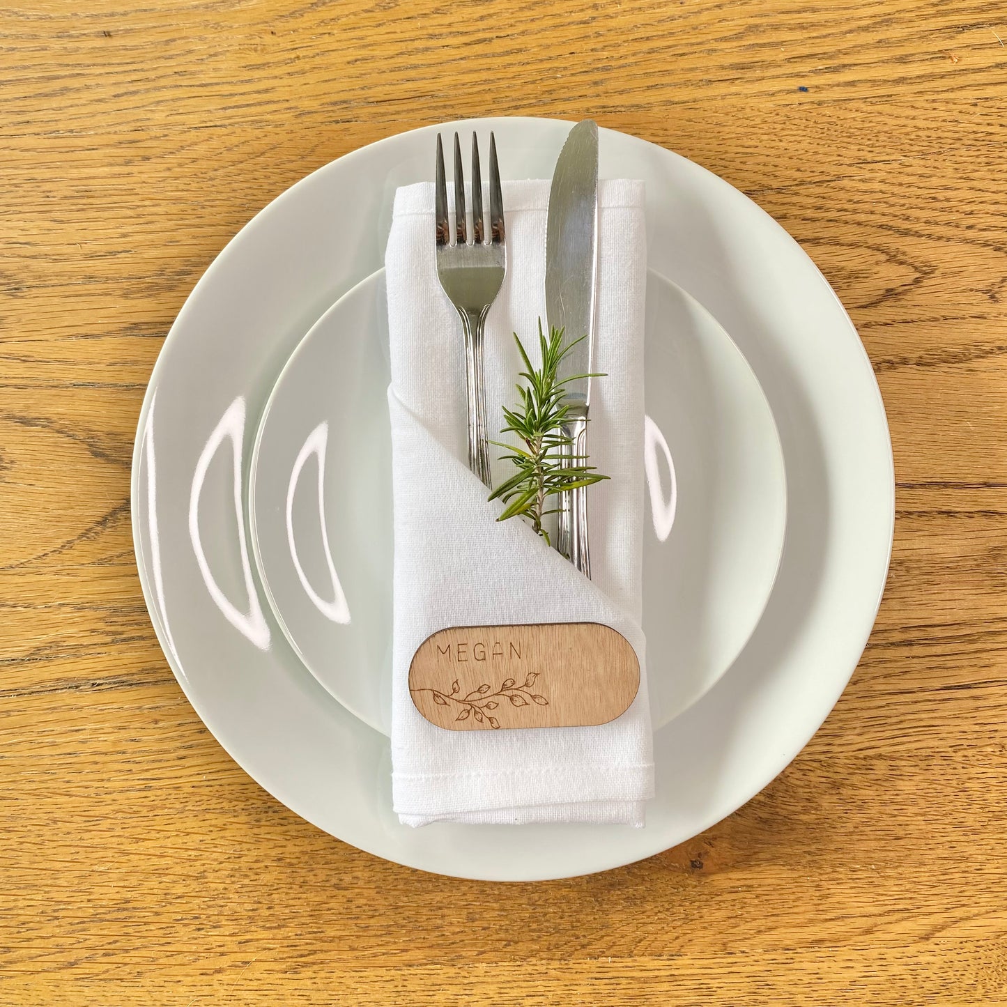 Wooden place setting- horizontal