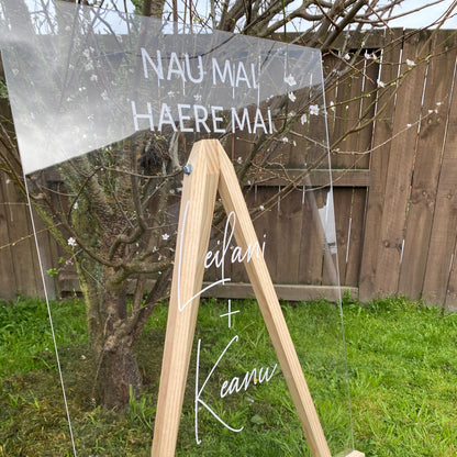 Nau Mai Haere Mai wedding sign - Decal