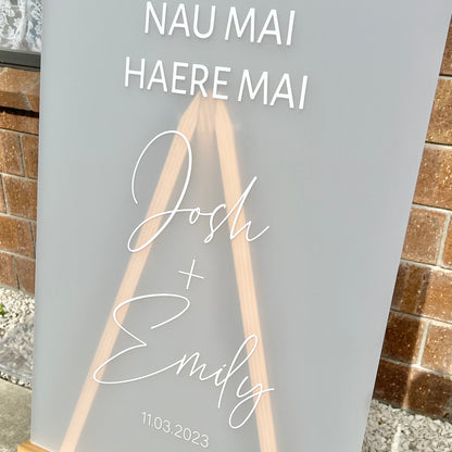 Nau Mai Haere Mai wedding sign - Decal