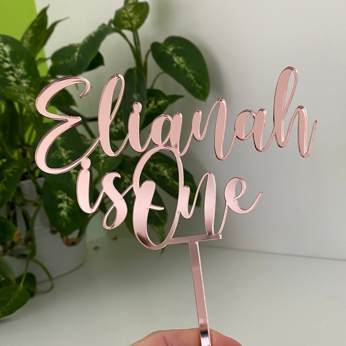 Rose gold mirror cake topper - Younique Collective
