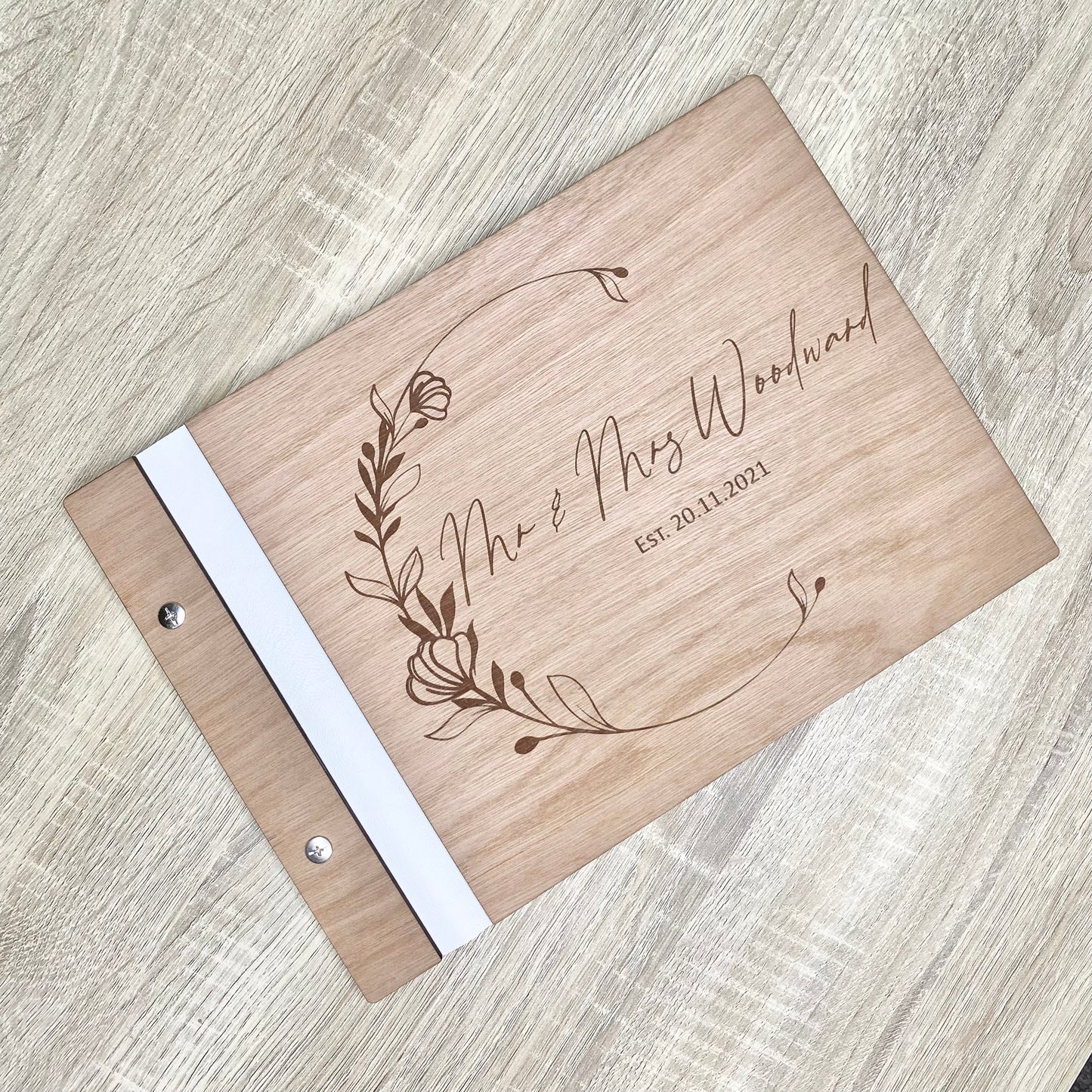 Floral crescent guest book