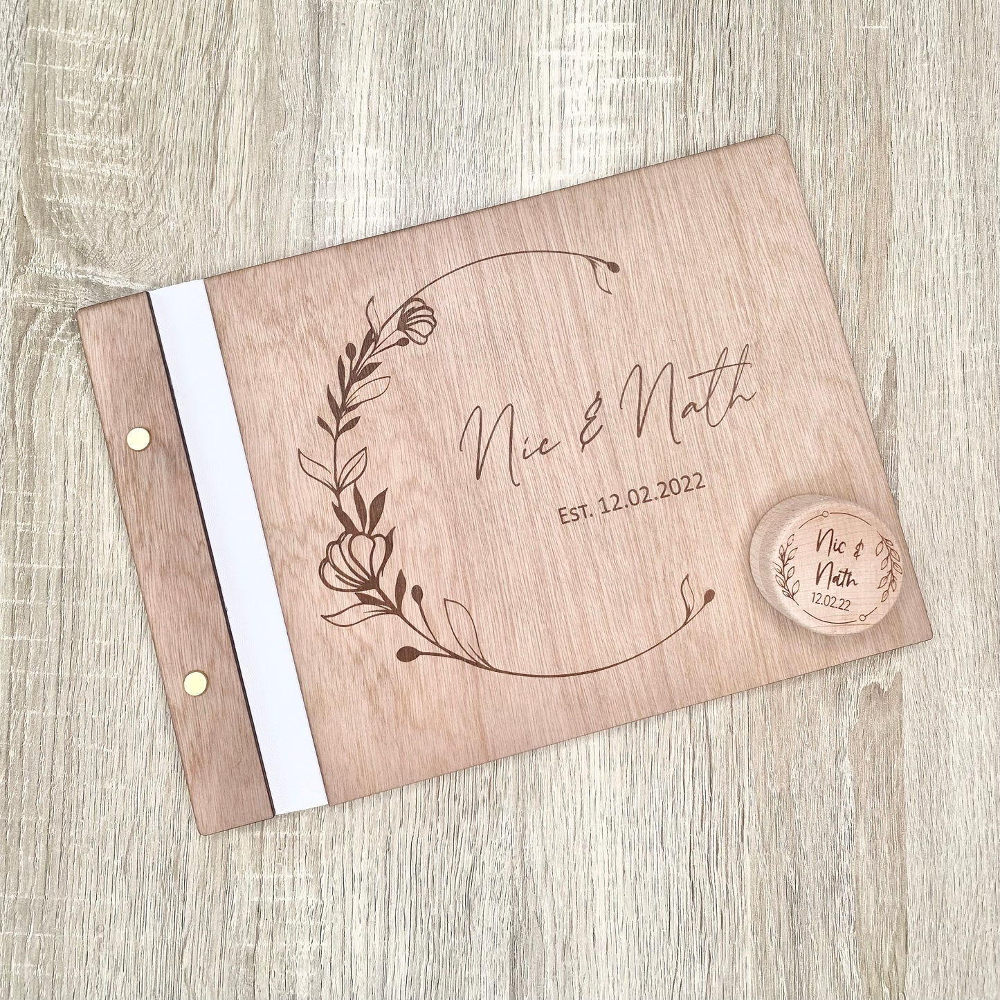 Floral crescent guest book