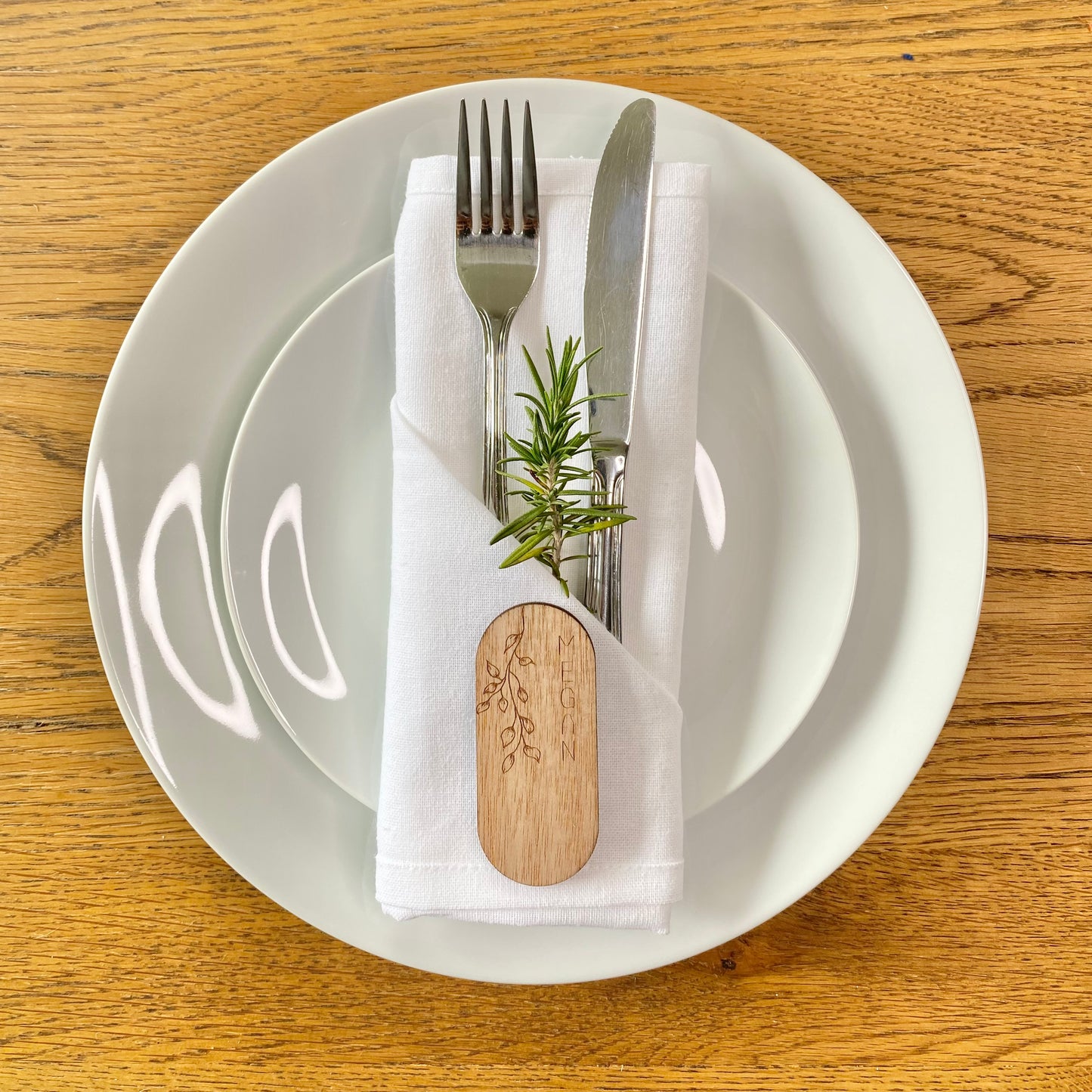 Wooden place setting- vertical