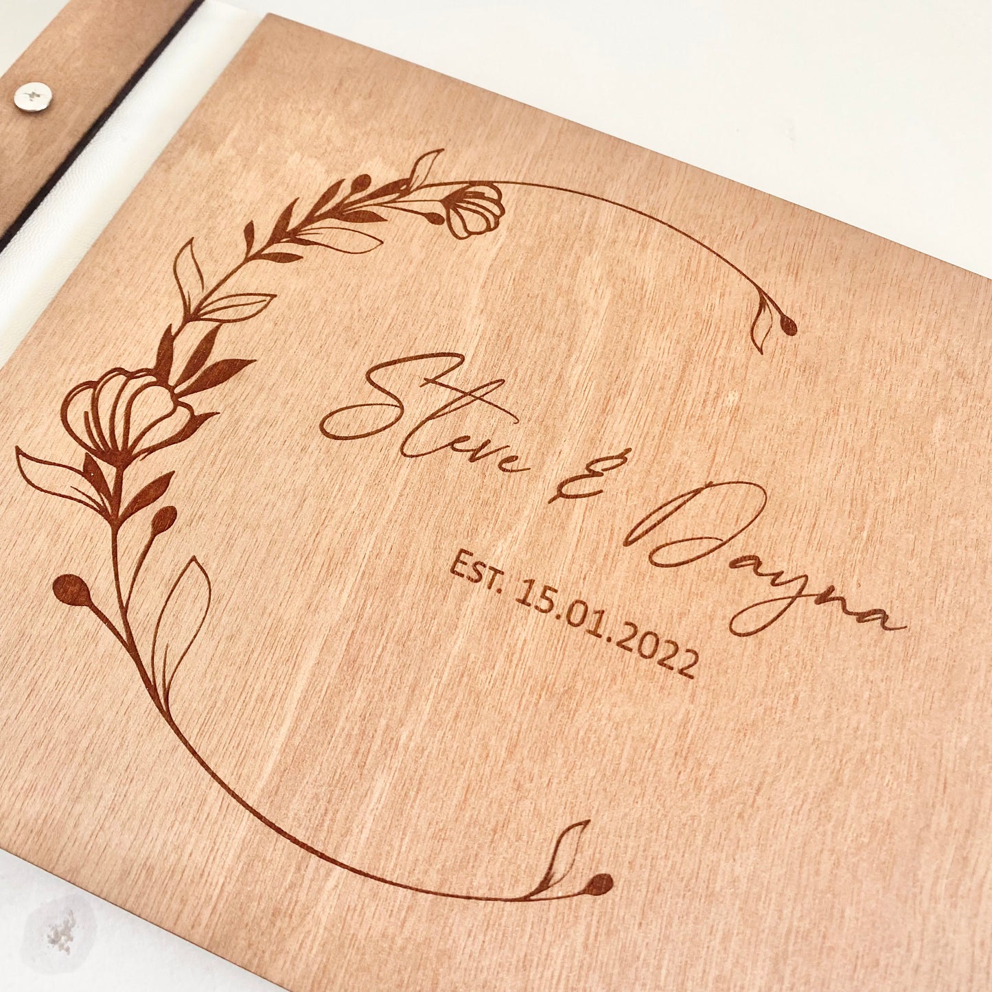 Floral crescent guest book