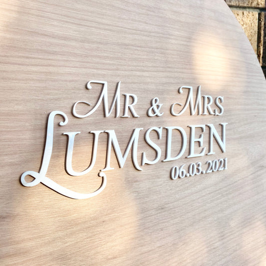 Guest book signing board in wood - with acrylic