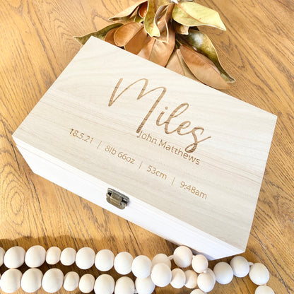 The Huxley birth details keepsake box - Younique Collective