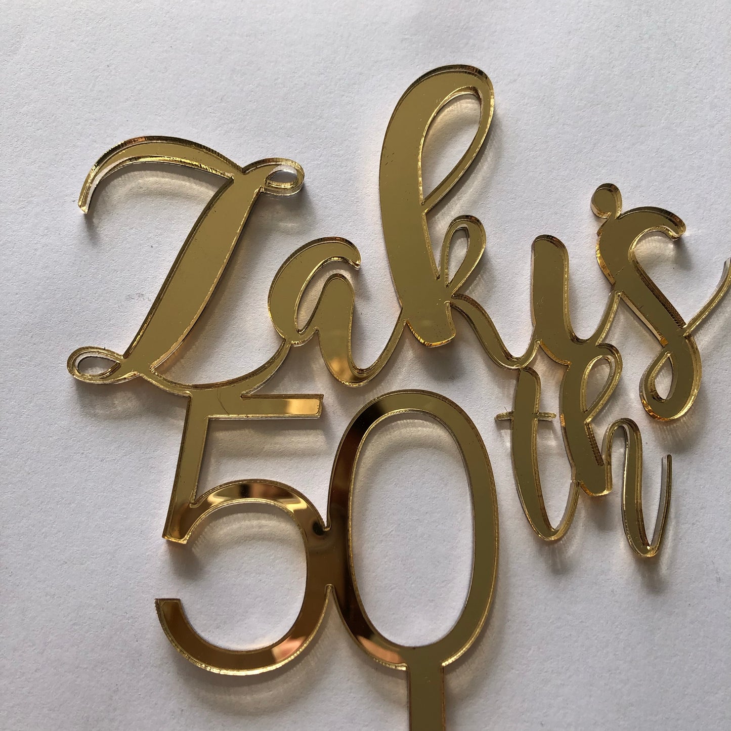 Gold mirror cake topper - Younique Collective