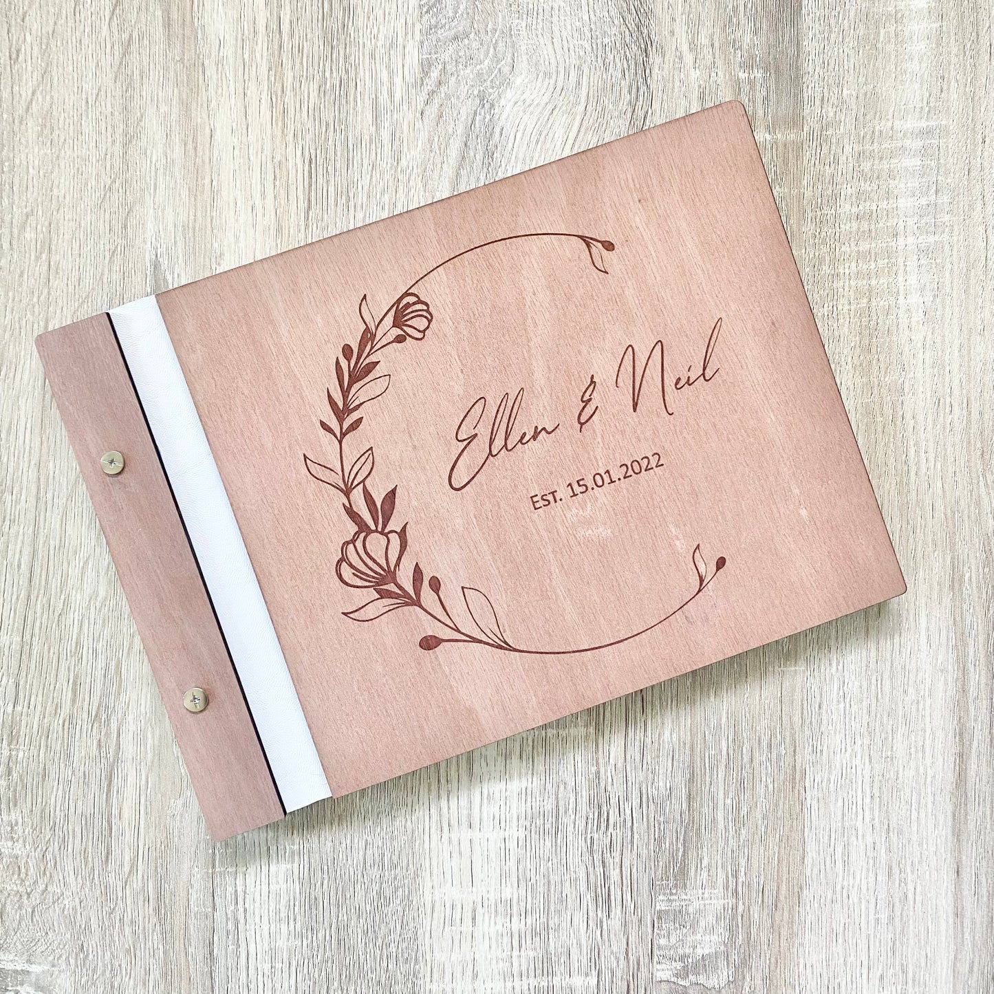 Floral crescent guest book