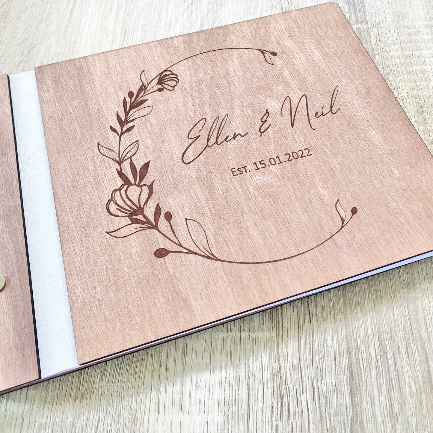 Floral crescent guest book