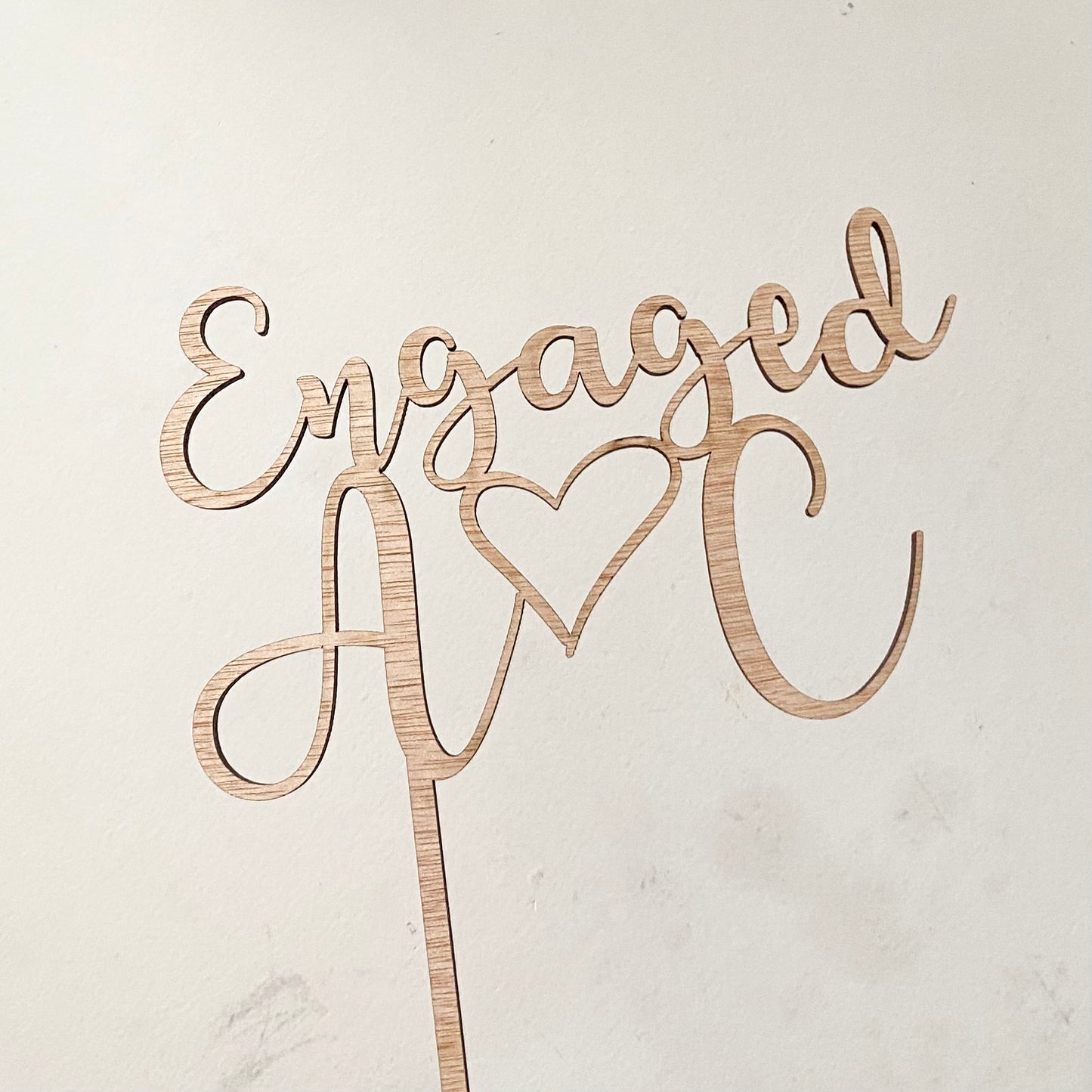 Engaged initials topper