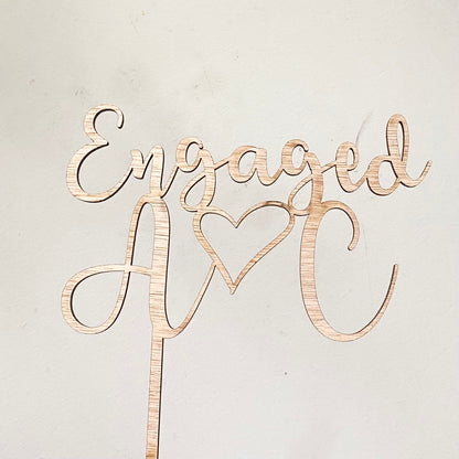 Engaged initials topper