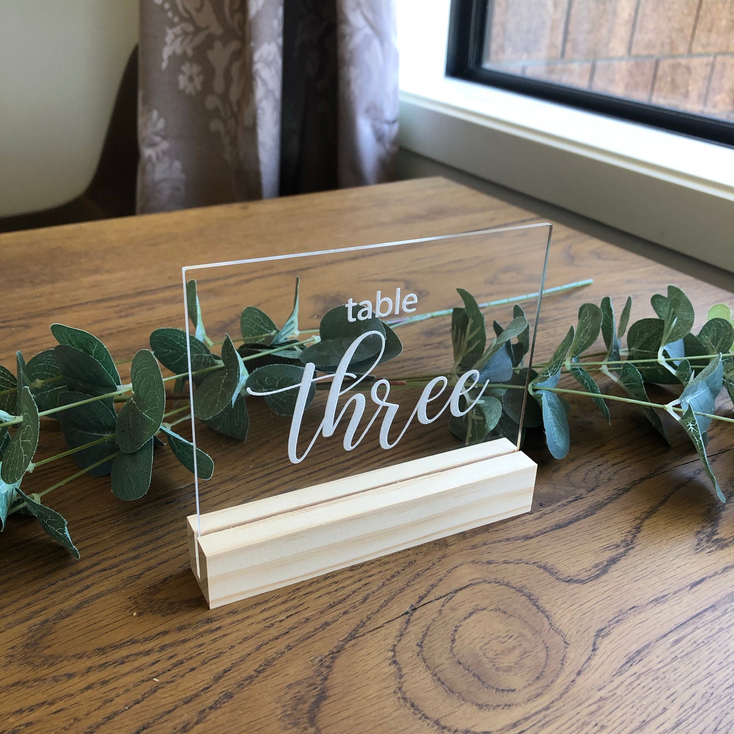 Clear Acrylic Table Number - Rectangle - Younique Collective