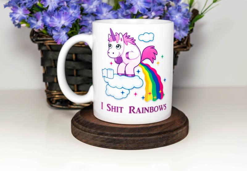 I Shit Rainbows heat reactive mug - Younique Collective
